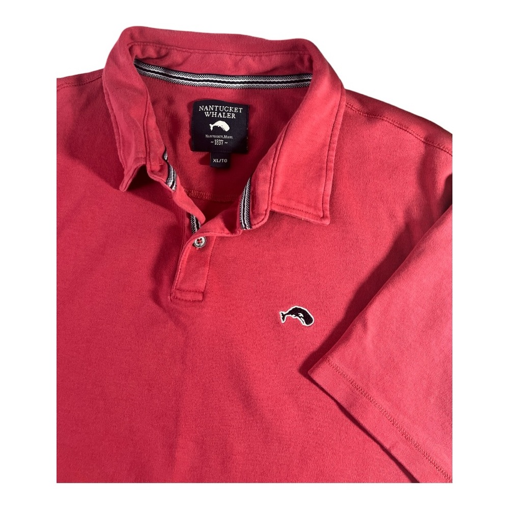 Nantucket‎ Whaler Mens XL Coral/Red Short Sleeve Polo Golf  Shirt with Logo